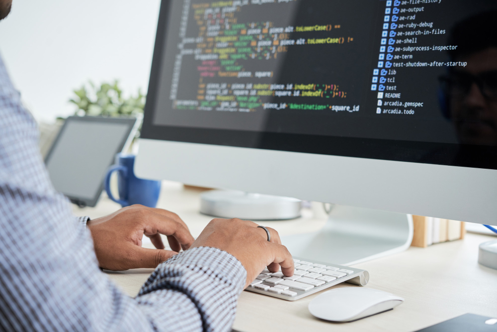 A man using computer