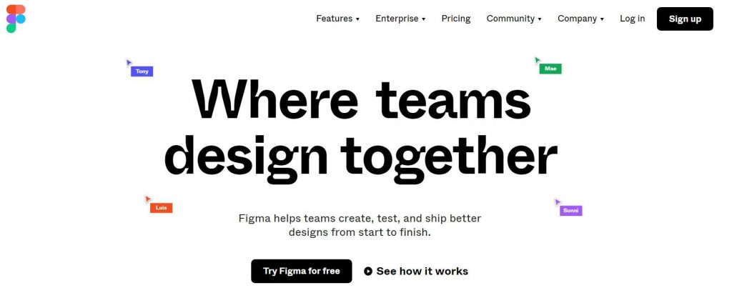 figma homepage view