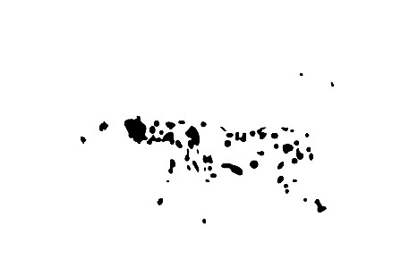 Random arrangement of dots which is perceived as a dog by human eyes