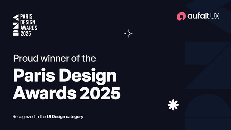 Aufait UX wins DNA Paris Award 2025