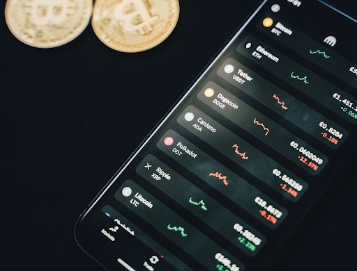 A mobile screen showing crypto transactions