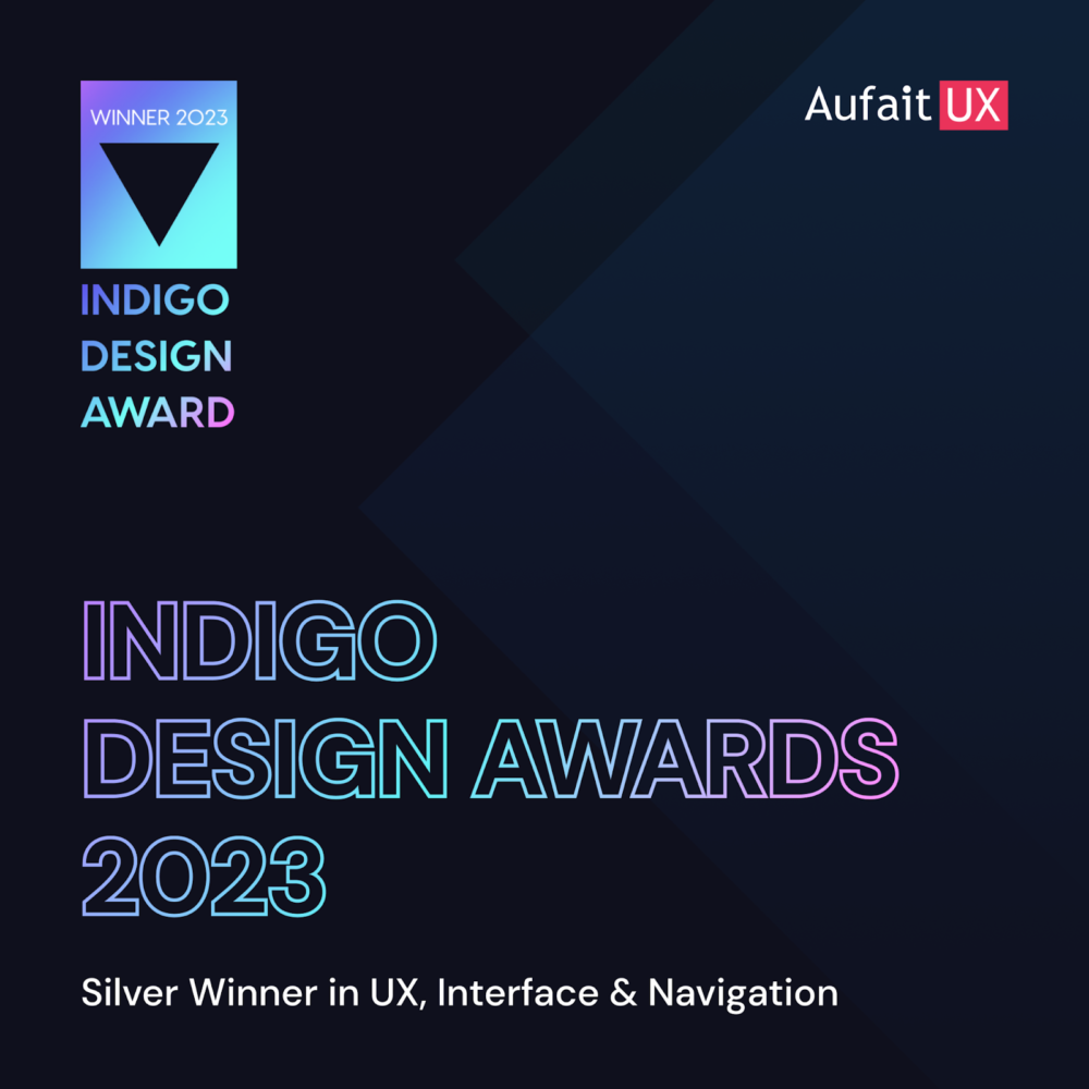 Aufait UX wins 6th annual Indigo Design Awards for exceptional digital design