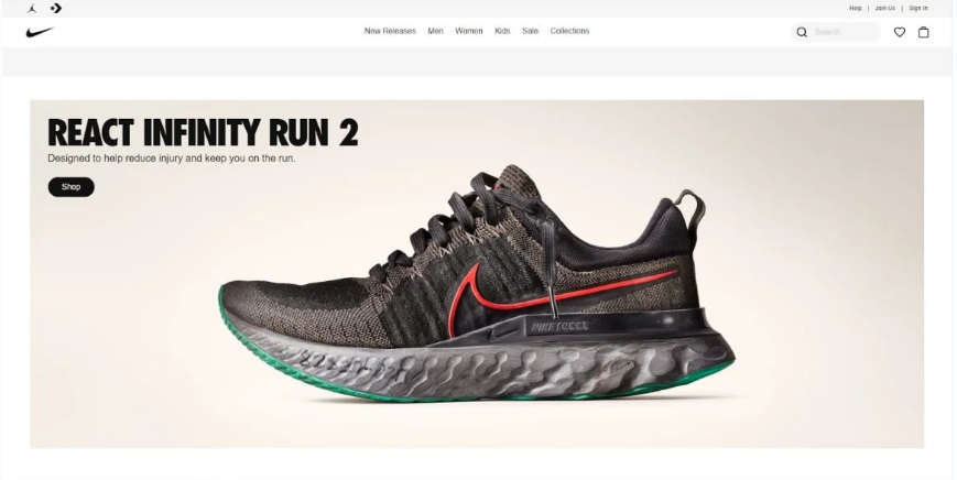 screen capture of a website showing bold typography