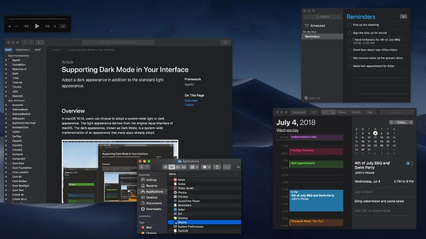 a collection of dark mode interfaces