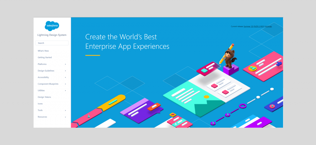 Screenshot of Salesforce design system