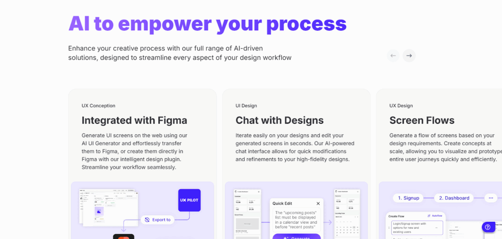UX Pilot' design process with AI