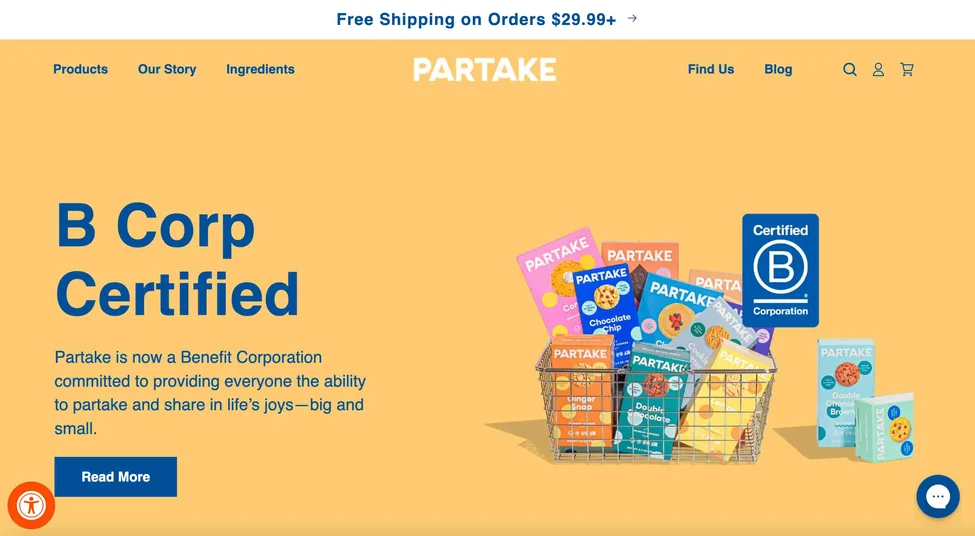 An example of a website providing users option to customize font sizes