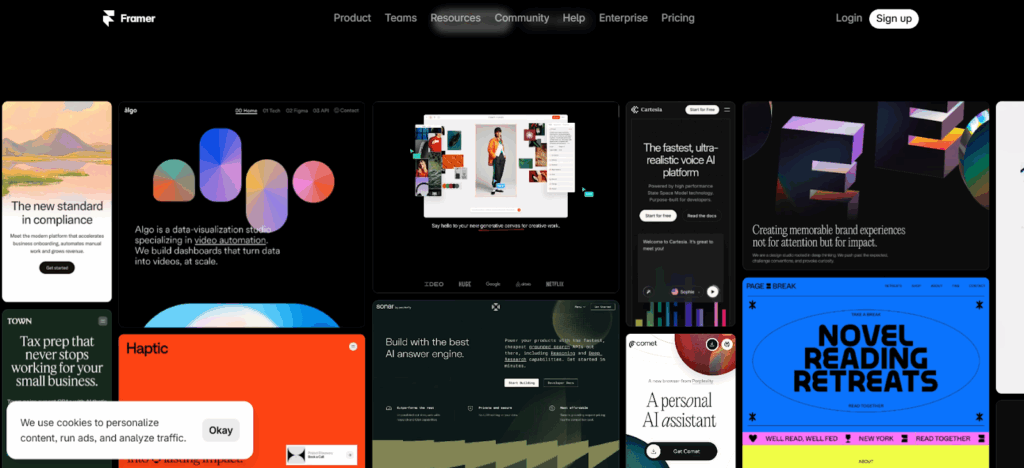 Framer's interface