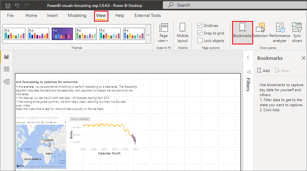 Bookmark feature in Power BI