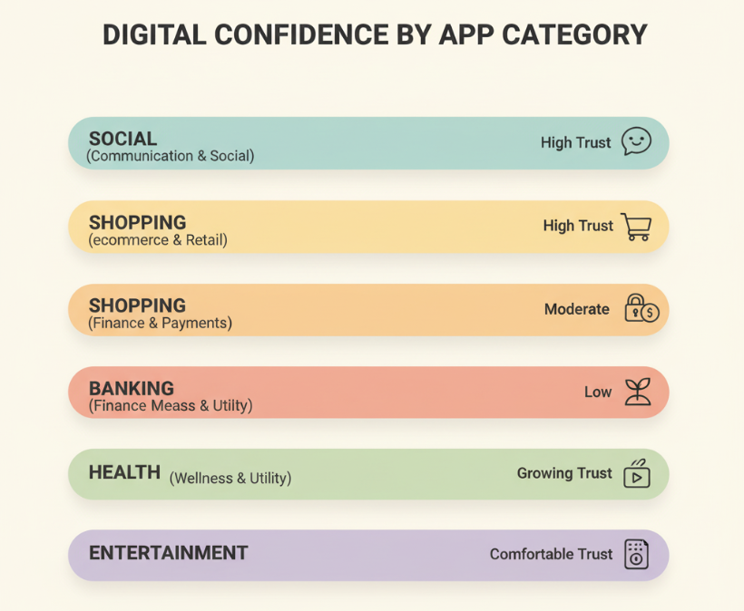 Digital Confidence by App category